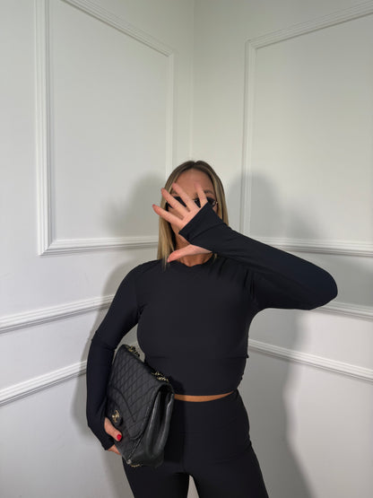 Coordinato in lycra District nero16536