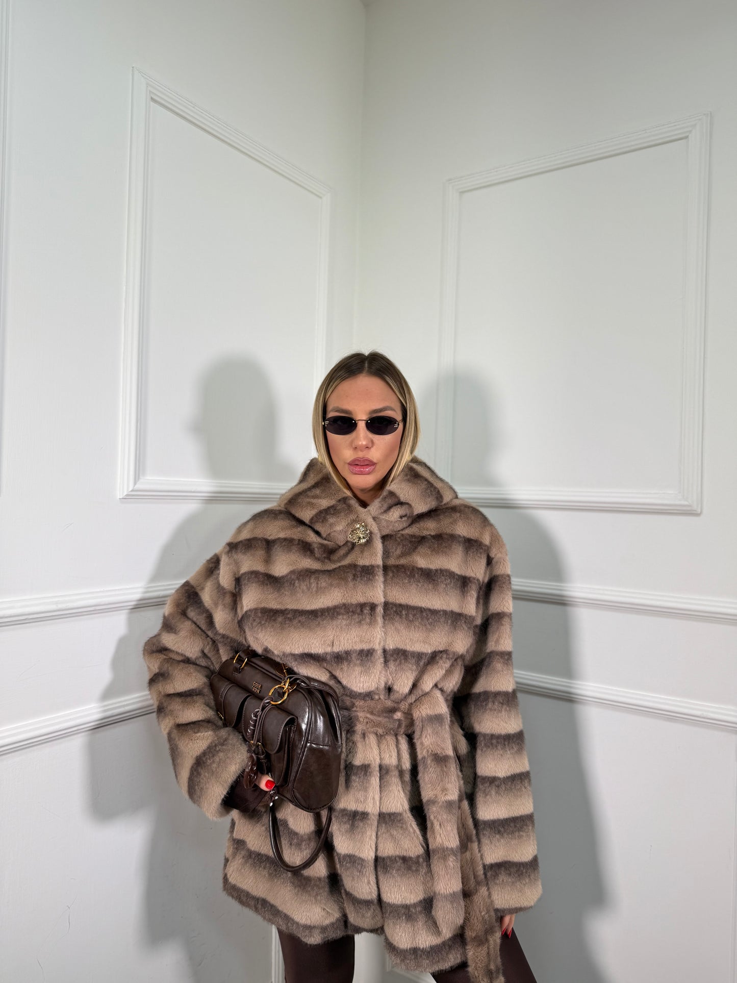 Ecofur Midi con cintura Norvegian taupe 5509