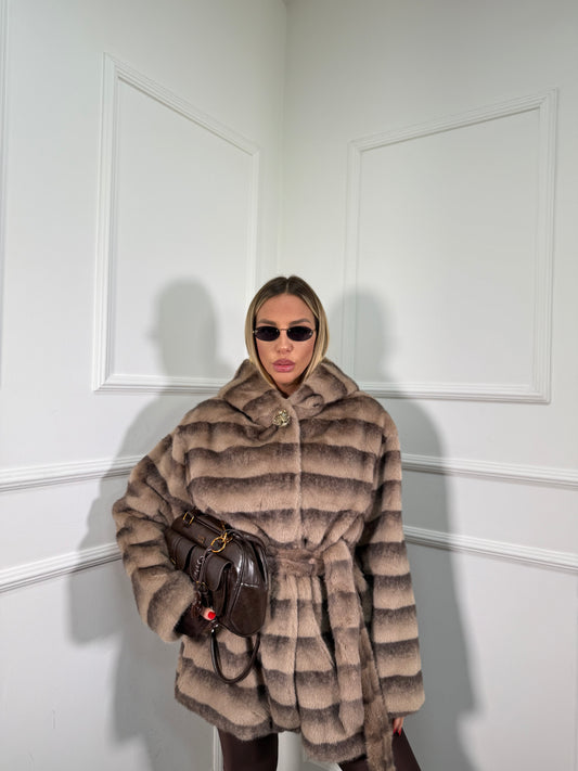 Ecofur Midi con cintura Norvegian taupe 5509