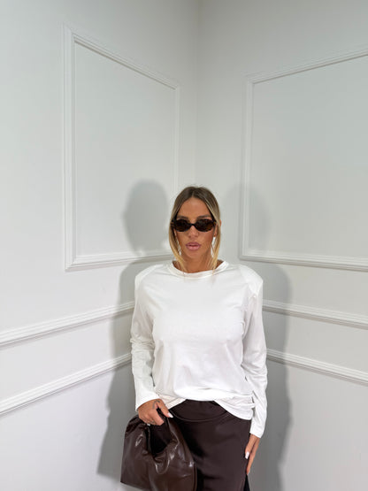 Shirt in cotone con spalline Brian bianca f0638/22398