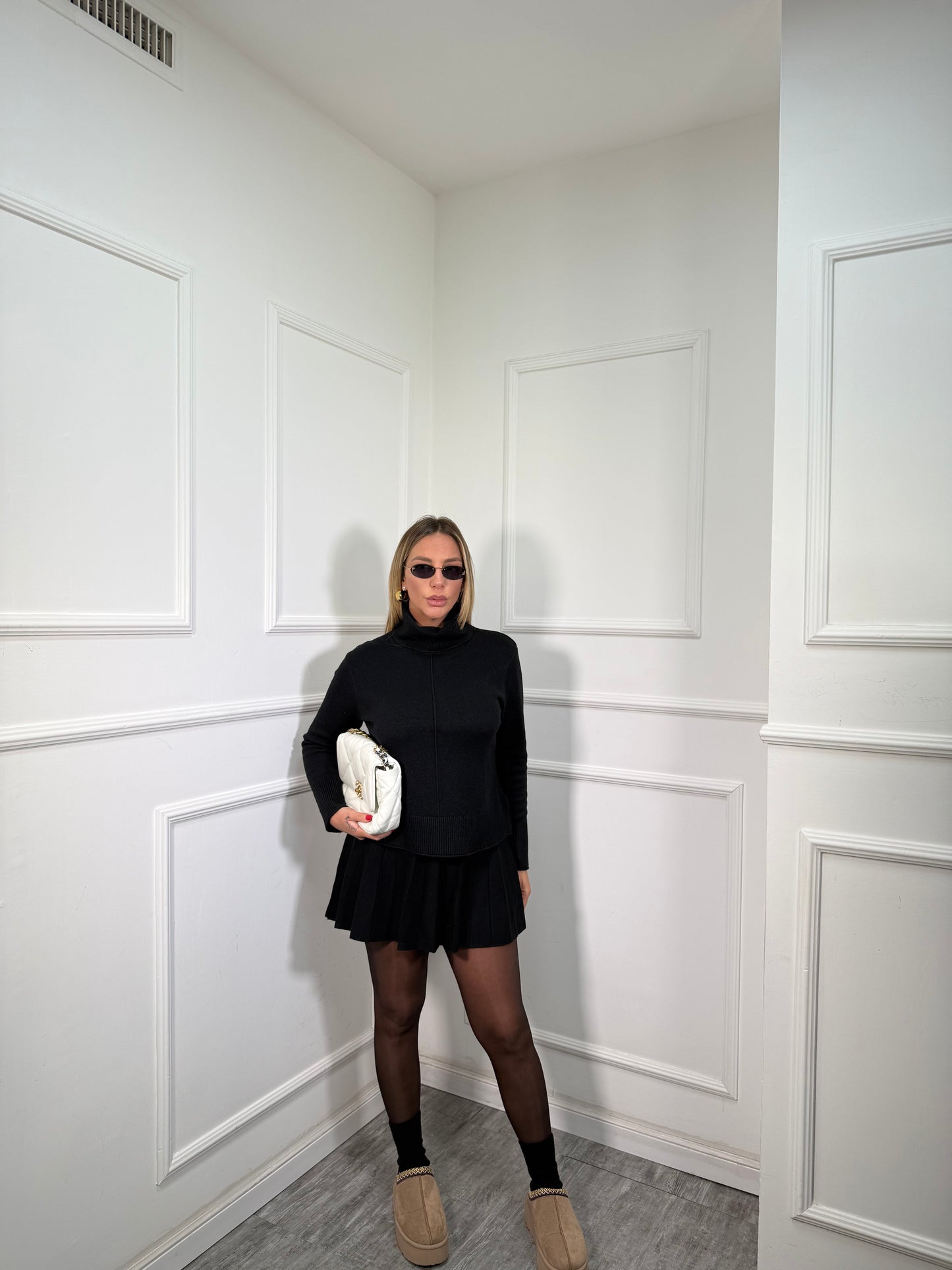 Coordinato lana rasata Colly nero zs5161