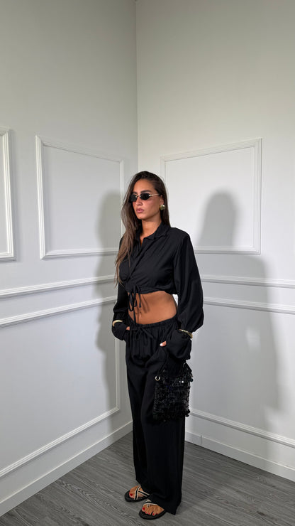 Coordinato con spalline Cancun nero 8212
