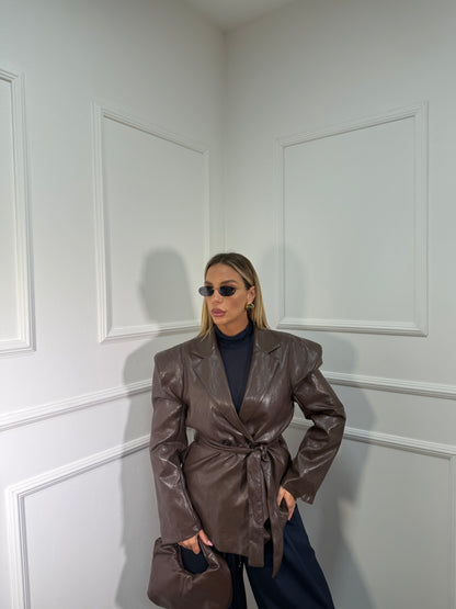 Blazer ecopelle avvitato cacao by justwest d02