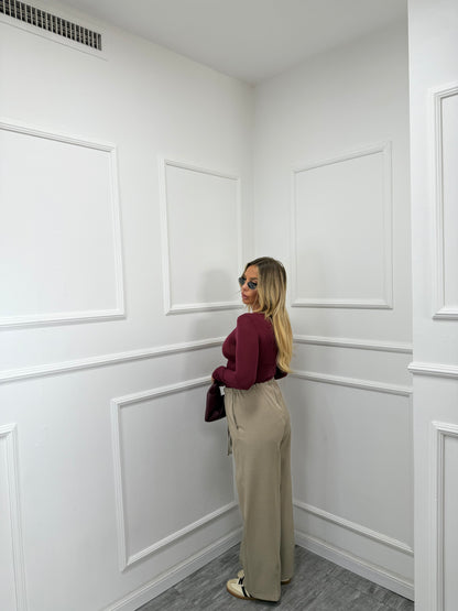 Pantalone palazzo Town camel 66621