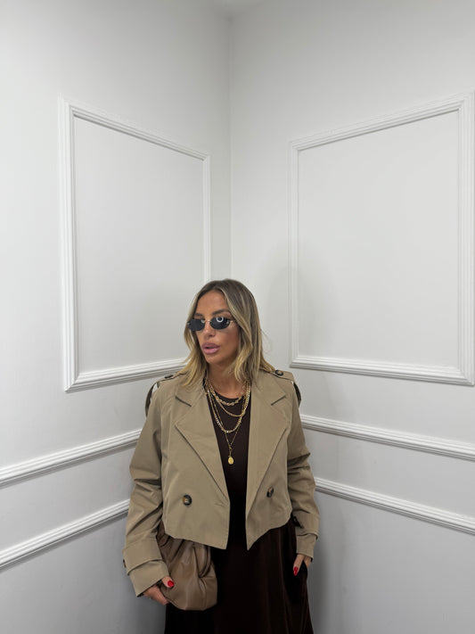 Trench crop Paris camel 5904