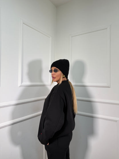 Coordinato tuta in pile Stoccolma nero 22663