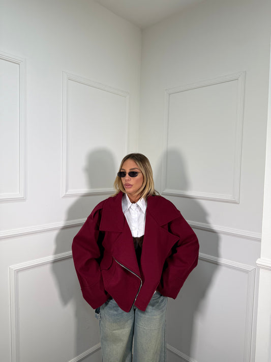Cappotto in panno Notting Hill 2.0 bordeaux 22638