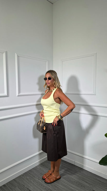 Bermuda in cotone (curvy) Sporting marrone 240359