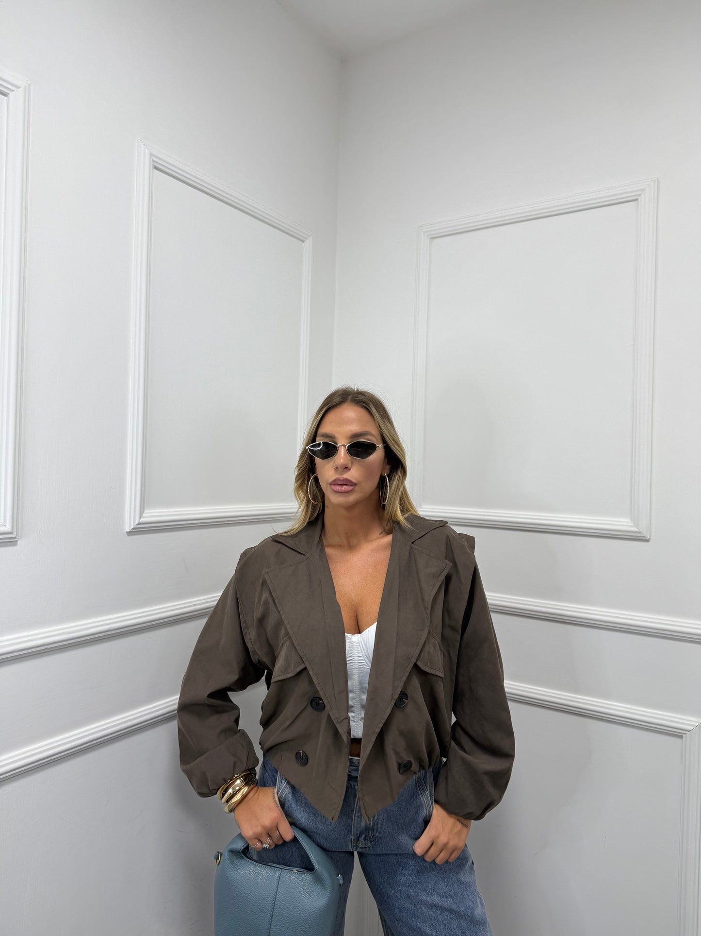 Trench doppio petto Viral cioccolato 5808