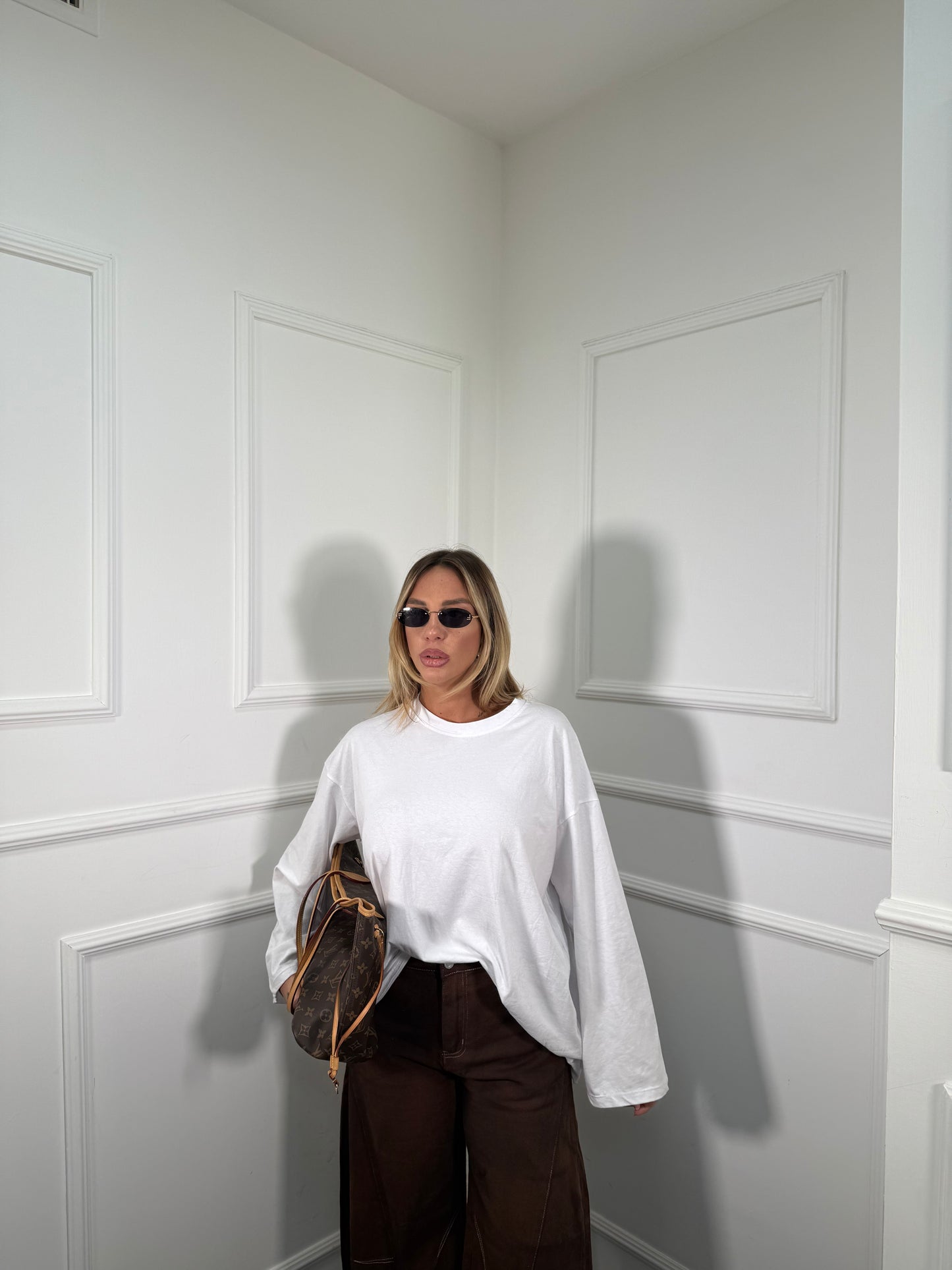 Shirt in cotone manica campana Crissy bianca 22640