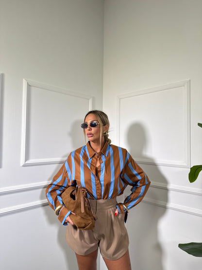 Shorts bustino alto Carrie camel 2772