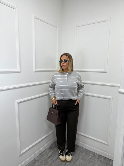 Pantaloni sigaretta Doremi cioccolato 27690