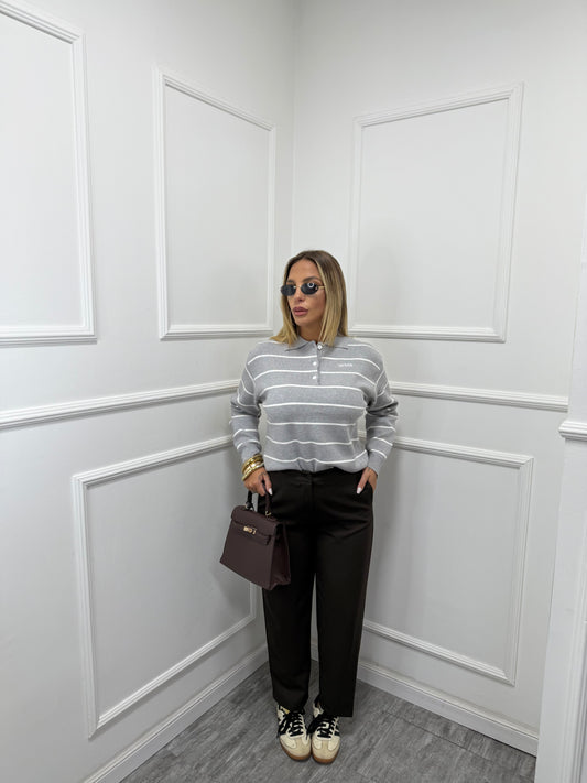 Pantaloni sigaretta Doremi cioccolato 27690