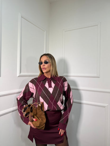 Pantagonna con spacchetti Alma borgogna 20450