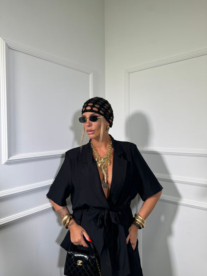 Tailleur in viscosa (curvy) Glenda nero 250624