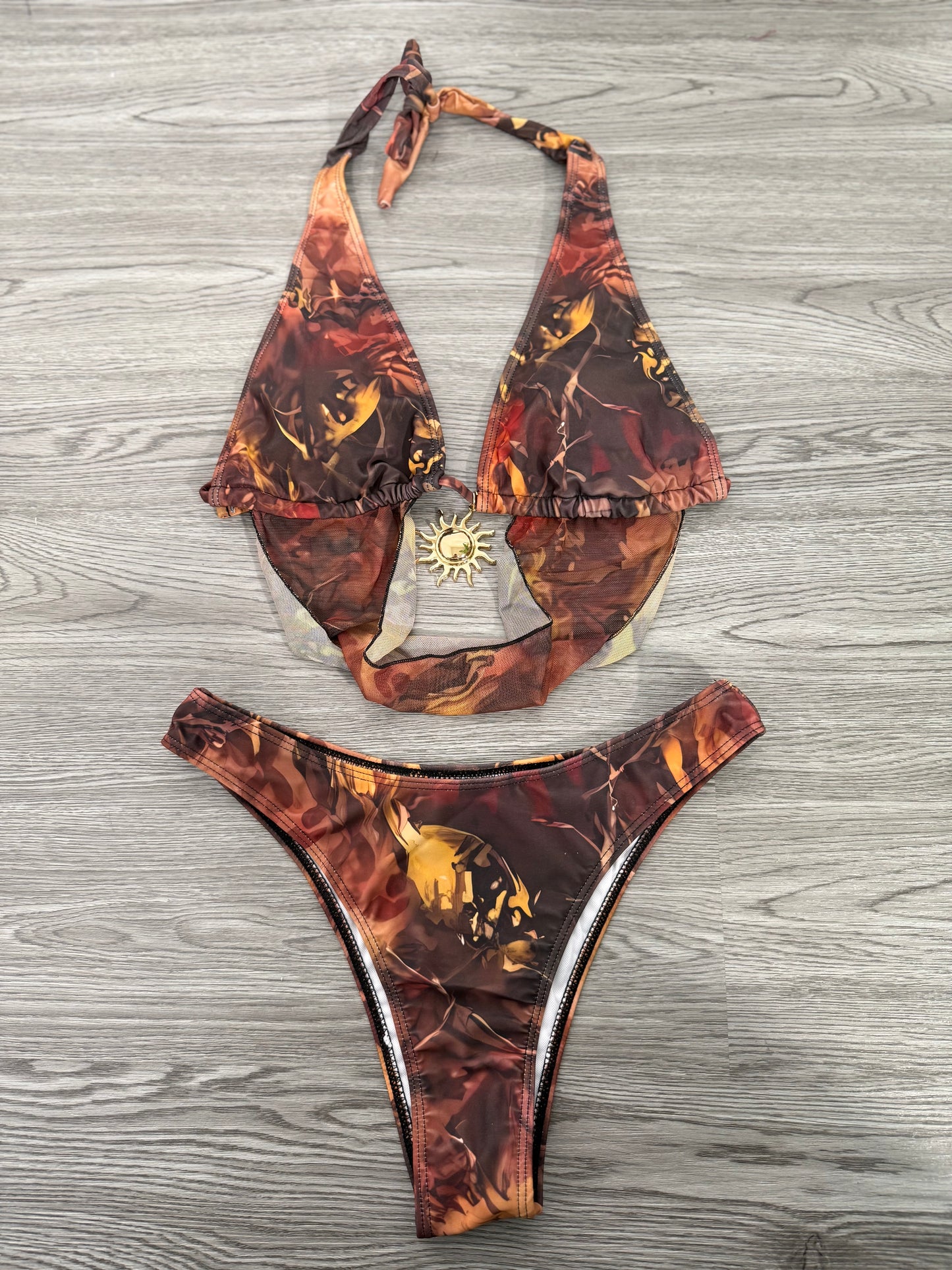 Costume con copricostume Soleil marrone 2781