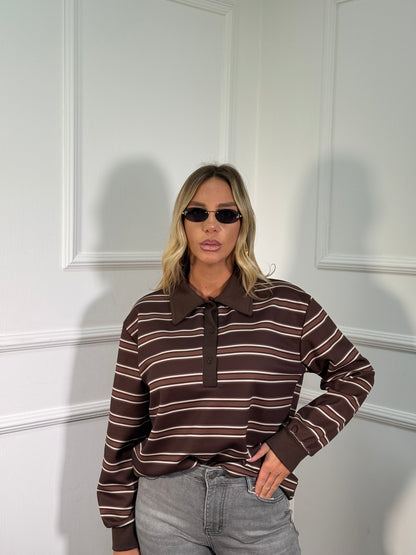 Polo in pile Florence marrone m60601