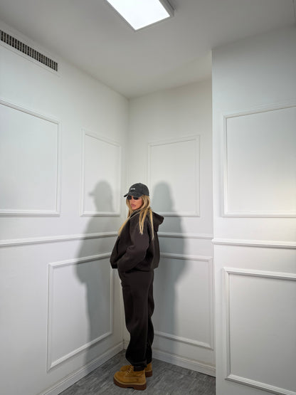 Coordinato tuta in pile Walking cioccolato 22656