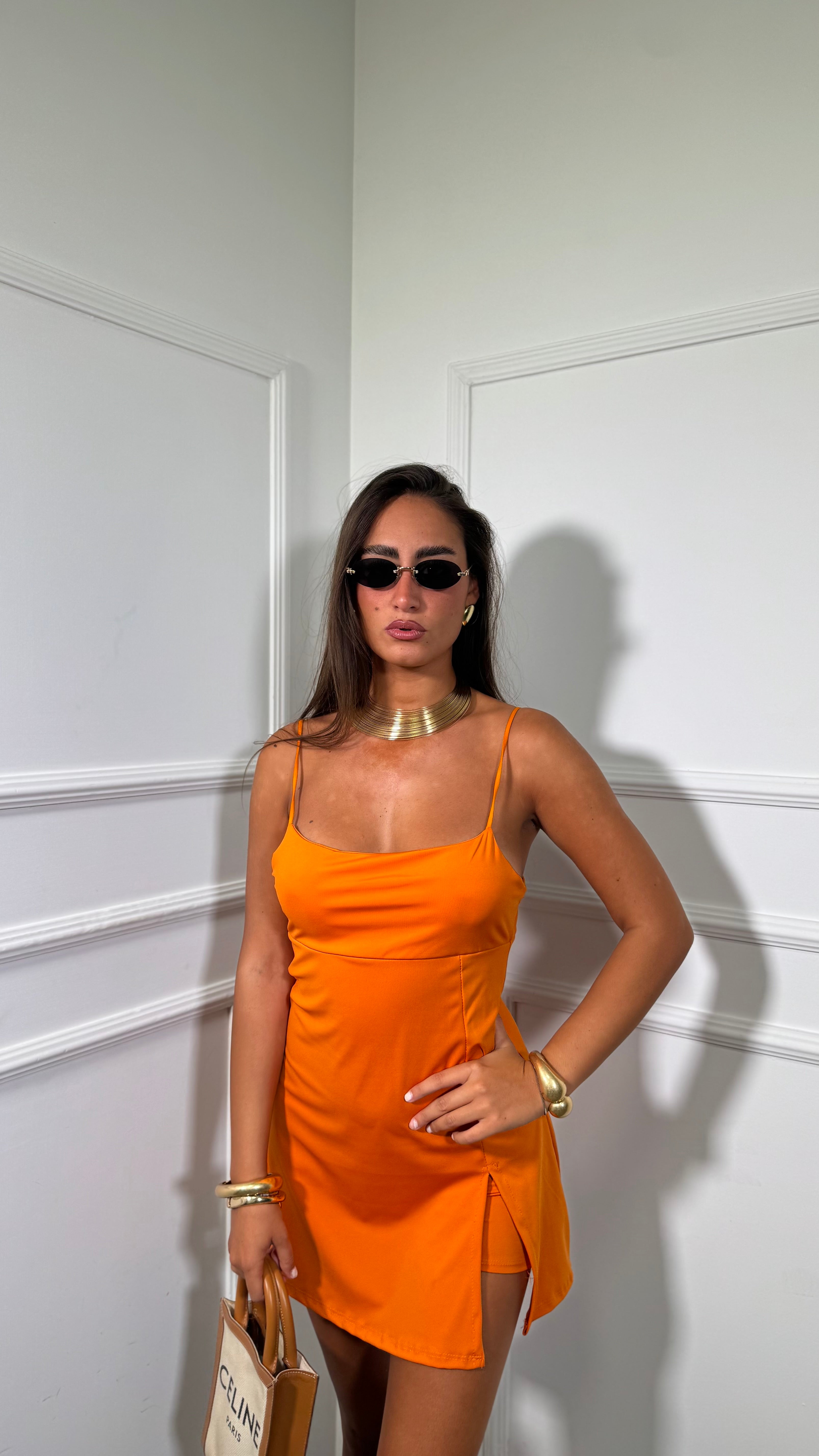 Jumpsuit in lycra Suamy arancione