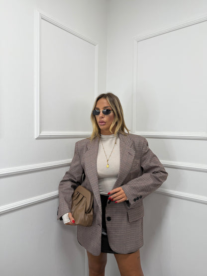 Blazer pied de poule British bordeaux ld3525 by lumina
