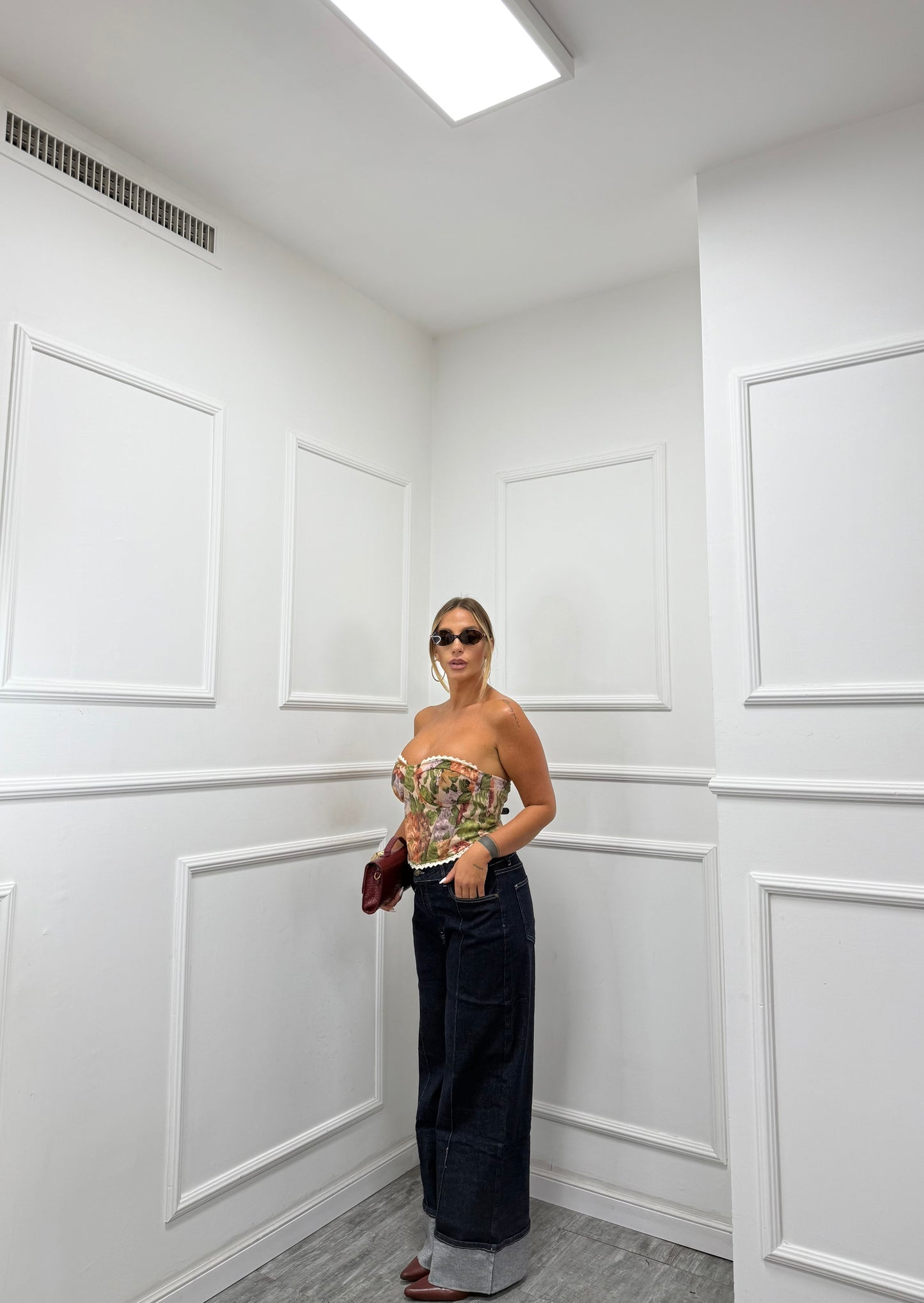 Jeans palazzo con piegone Marlin lavaggio zero yd6603n