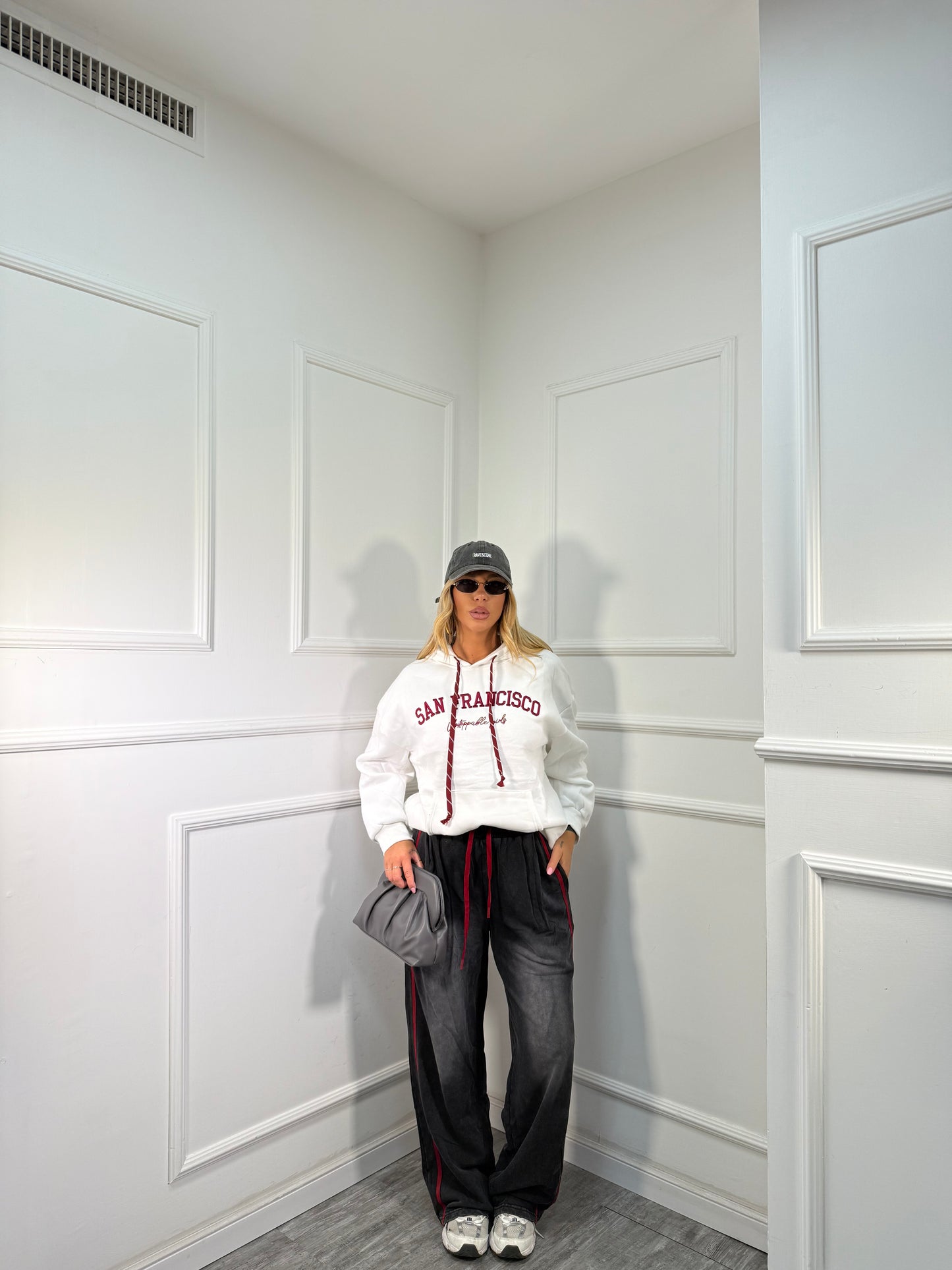 Pantatuta palazzo effetto slavato Alley grigio L6131