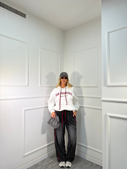 Pantatuta palazzo effetto slavato Alley grigio L6131