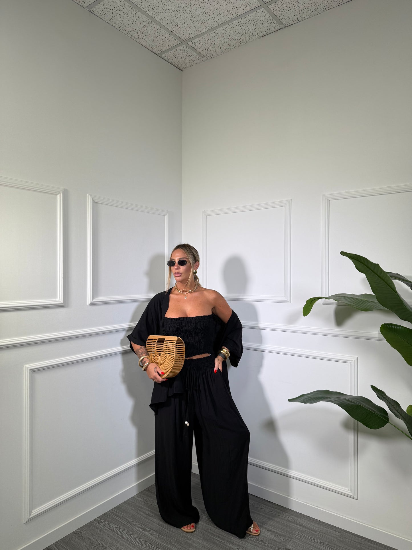 Triset in viscosa (Curvy) Paros nero ls2711