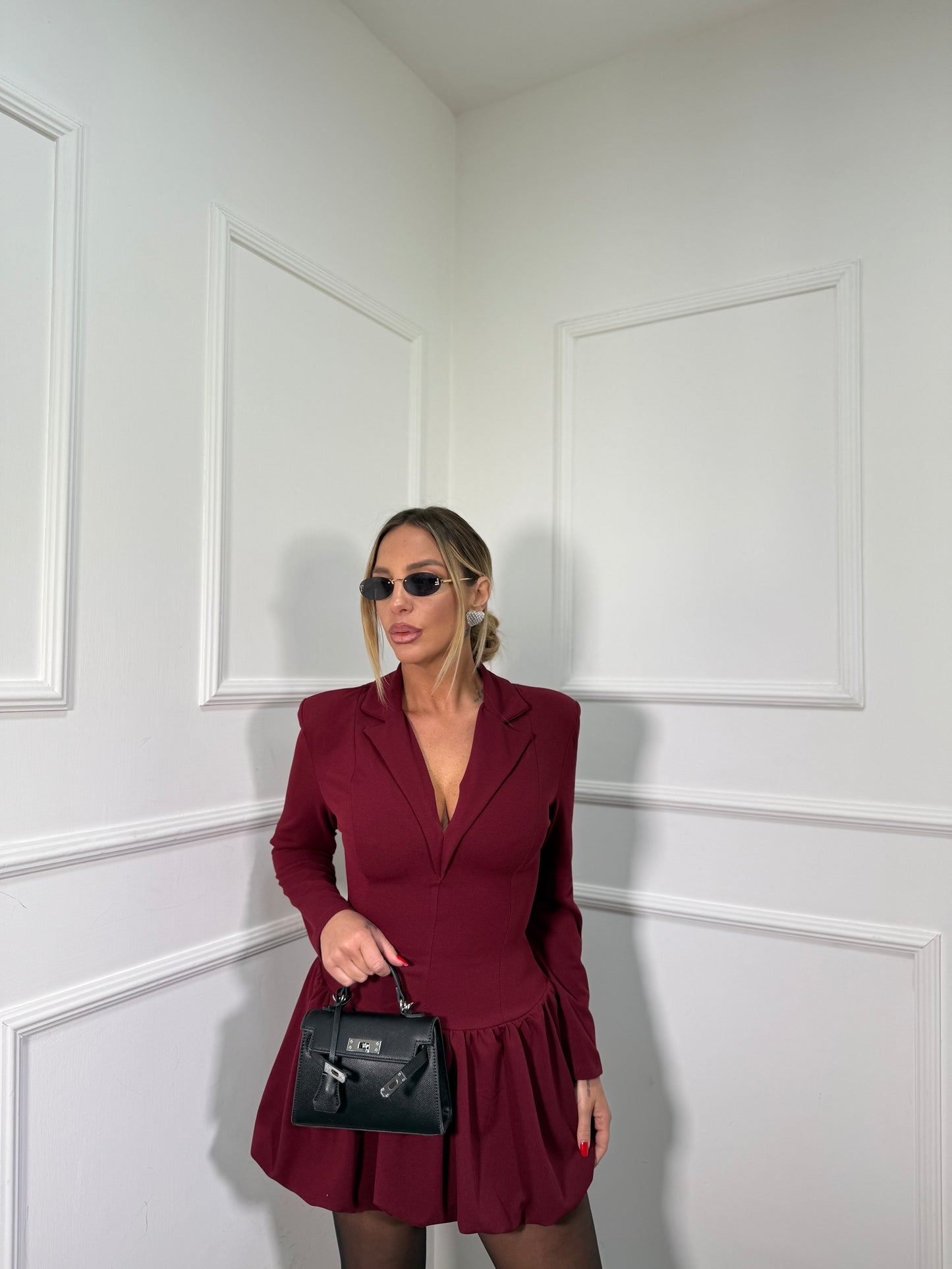 Abito giacca balloon Samyra bordeaux 45135