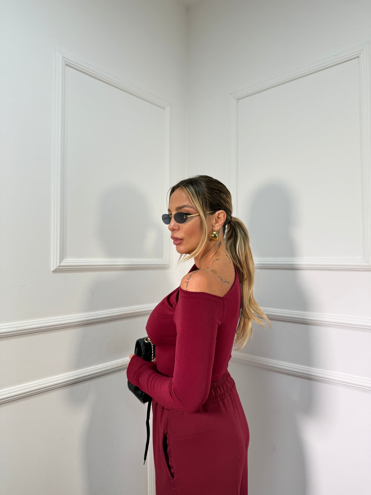 Shirt in lycra Kim bordeaux 24392