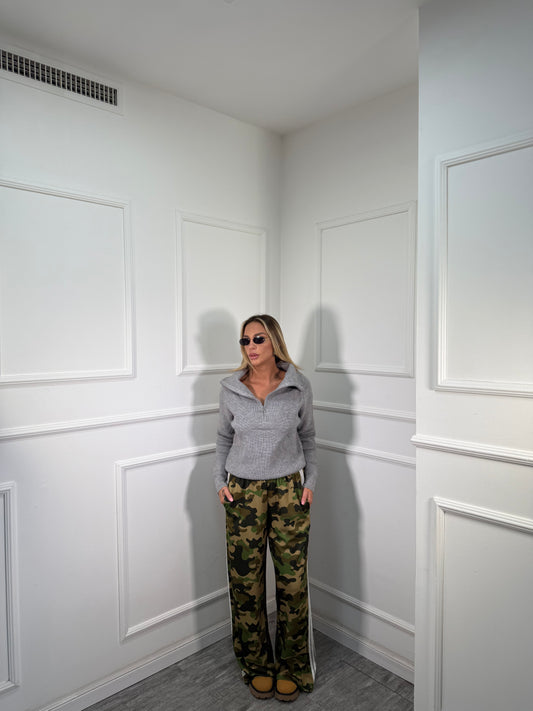 Pantatuta palazzo Oxford militare verde chiaro 6865