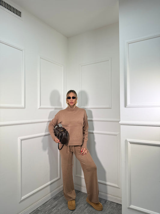 Coordinato lana rasata Snow camel 016