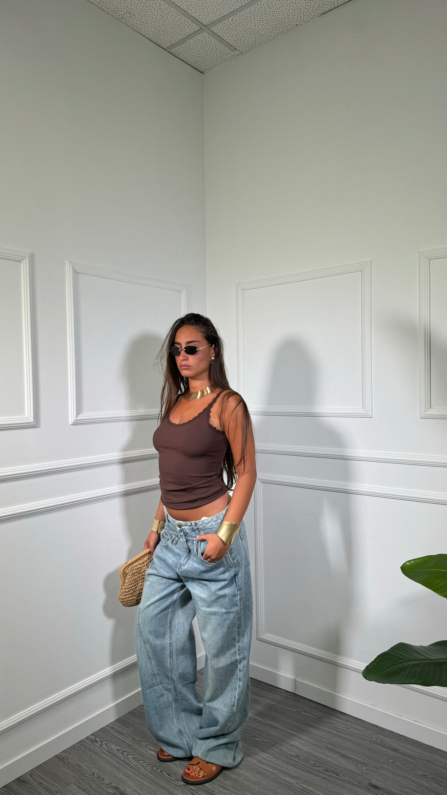 Jeans palazzo lavaggio sabbiato Brittany a2046