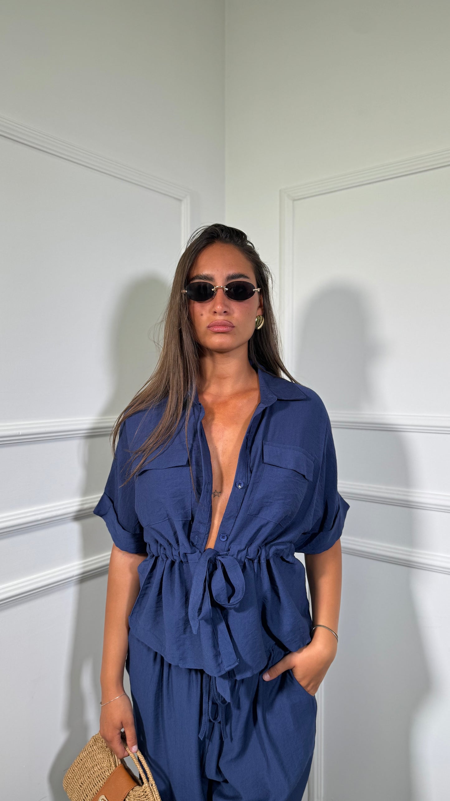Coordinato in viscosa Kalimera blu Fe297