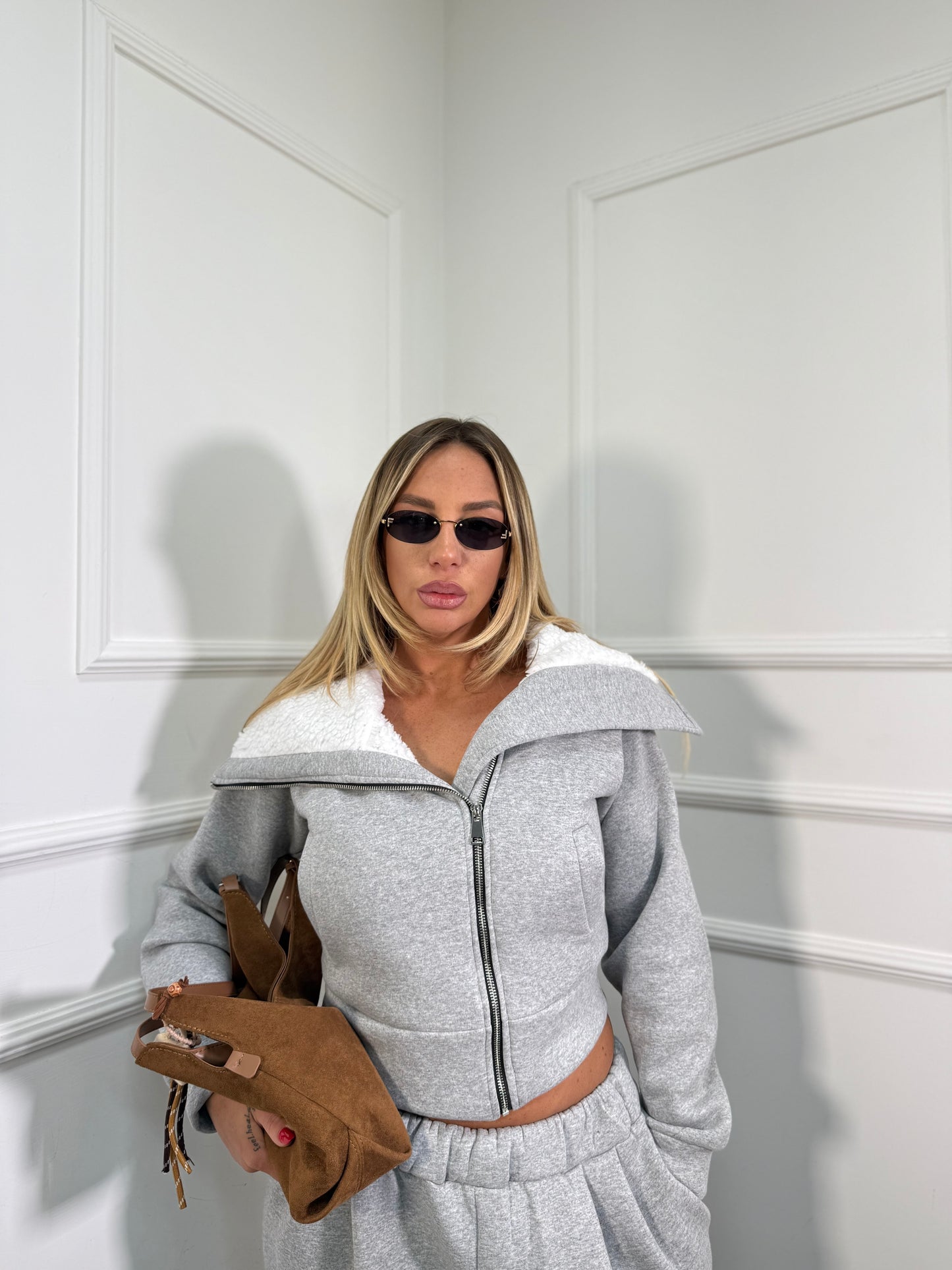 Coordinato tuta Teddy grigio 22658