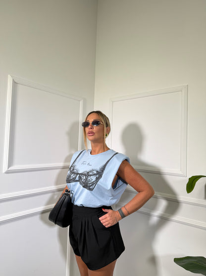 Shorts bustino alto Carrie nero 2772
