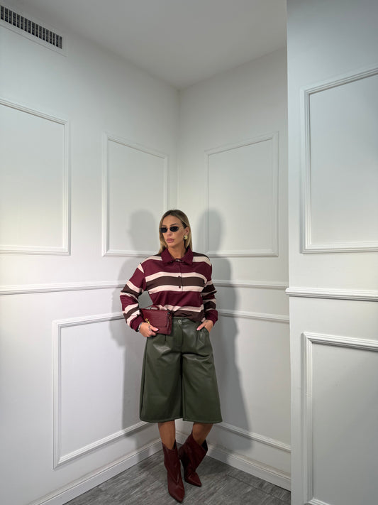 Bermuda in ecopelle Orlando verde oliva 18197