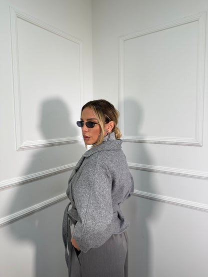 Trench crop in panno Miranda grigio 6801