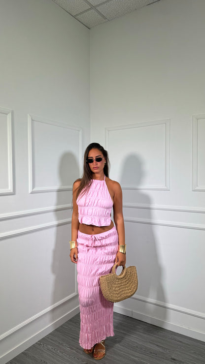 Coordinato drappeggiato Alchemy rosa 1658