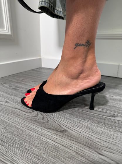 Sandalo in camoscio Waves nero 5286