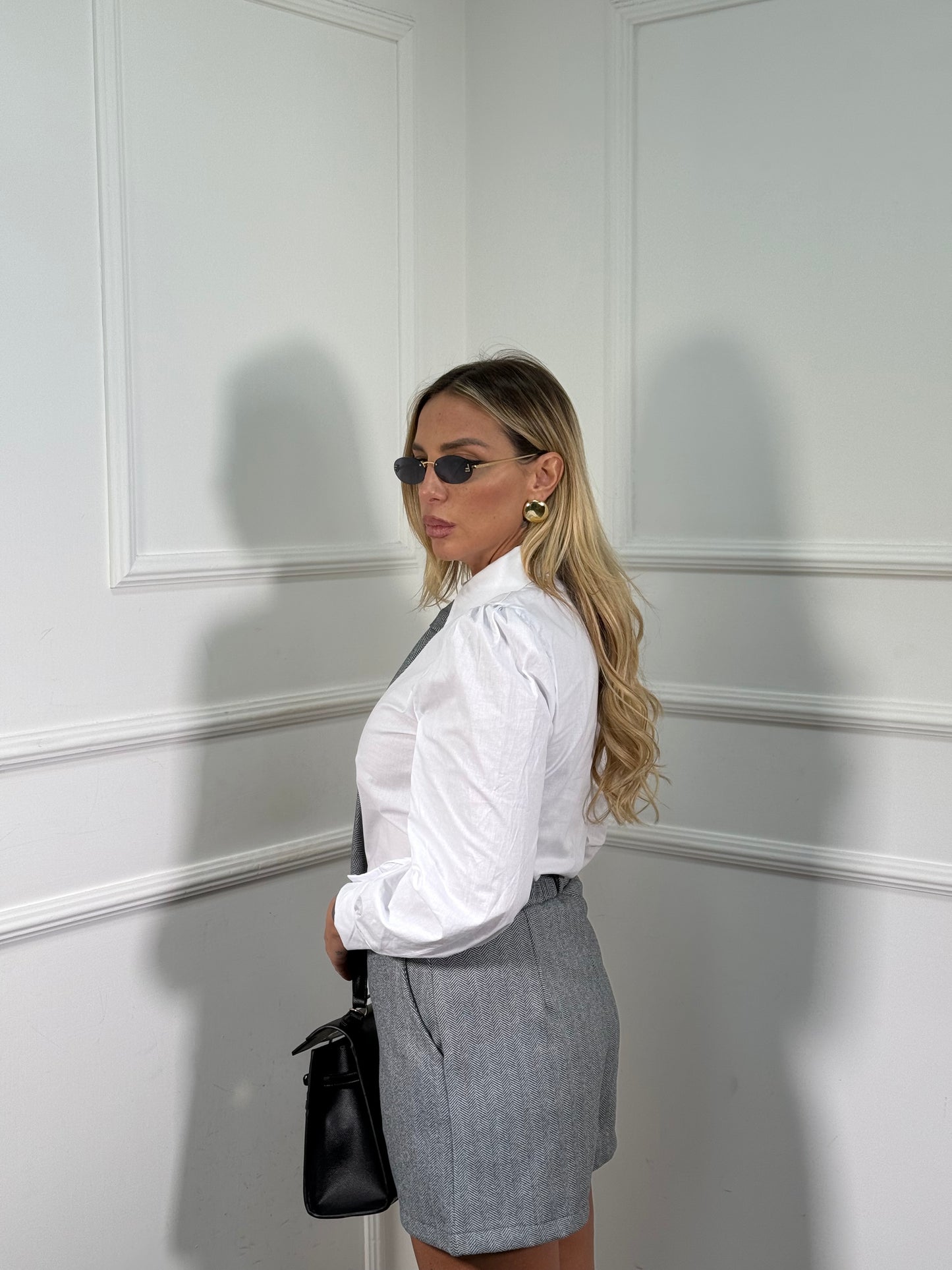 Coordinato spigato in flanella Harvard grigio 5656