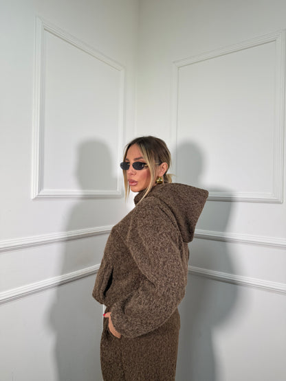 Coordinato tuta lana cotta Bear cioccolato 50815