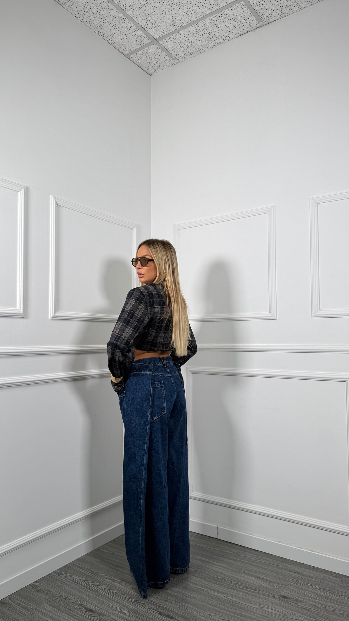 Jeans palazzo lavaggio scuro Ali