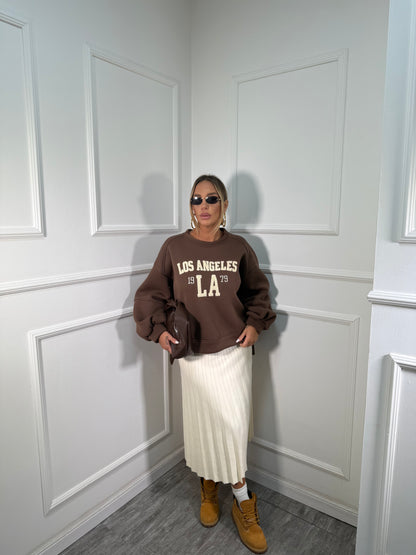 Longuette plissè in lana rasata panna zs8071