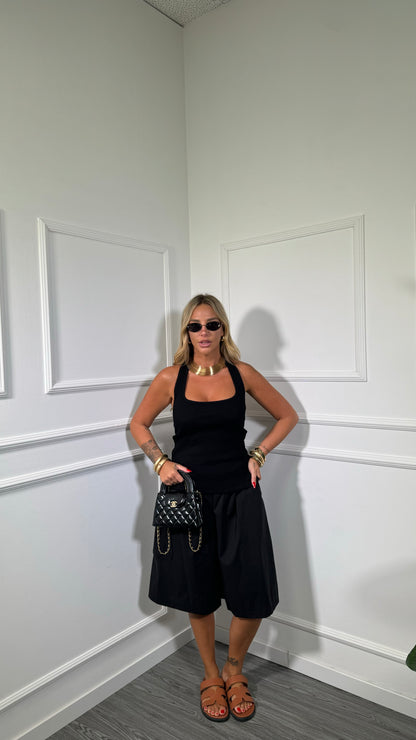 Bermuda in cotone (curvy) Sporting nero 240359
