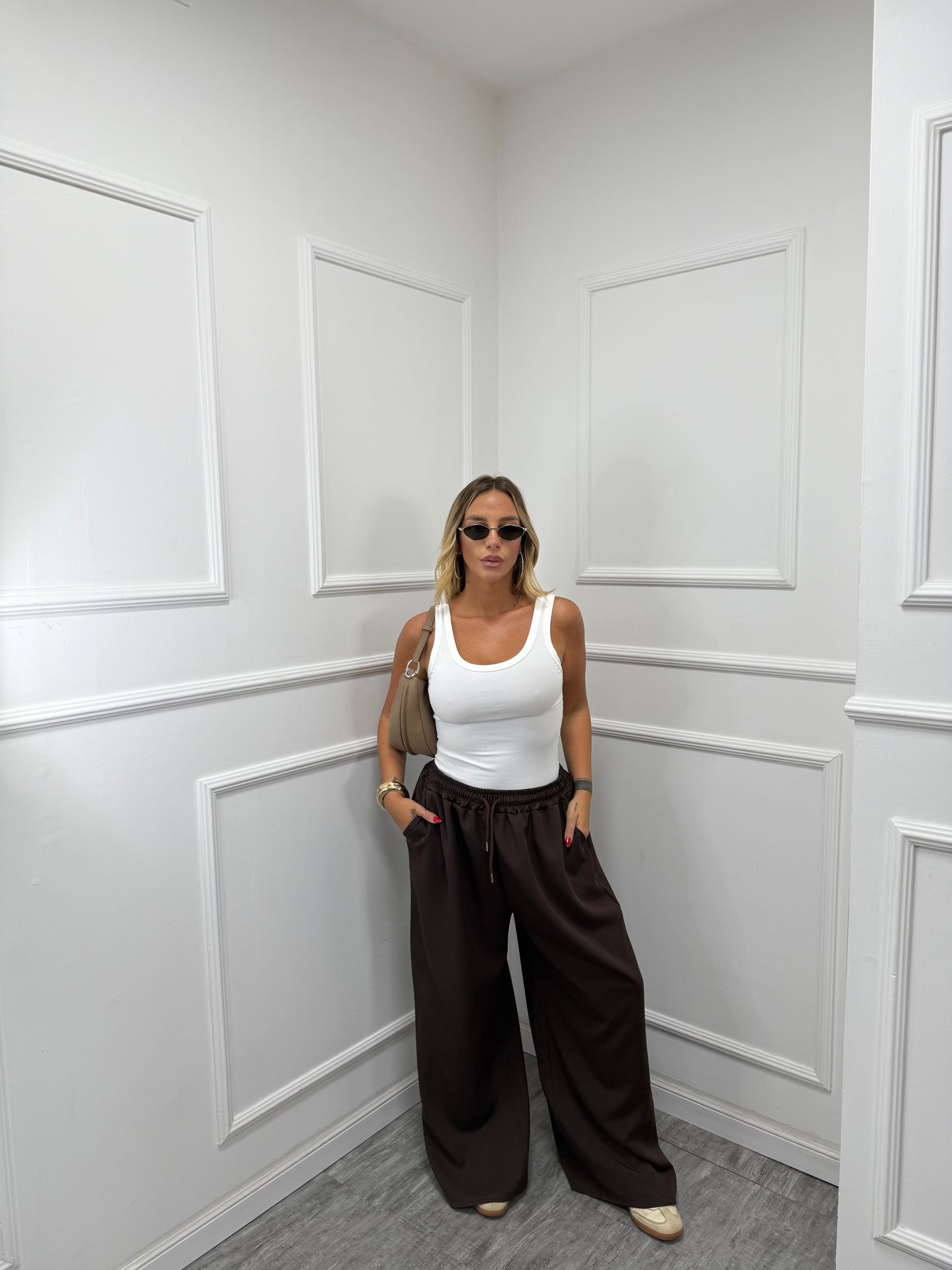 Pantaloni con coulisse Monday  curvy cioccolato dalla 46/52  51842