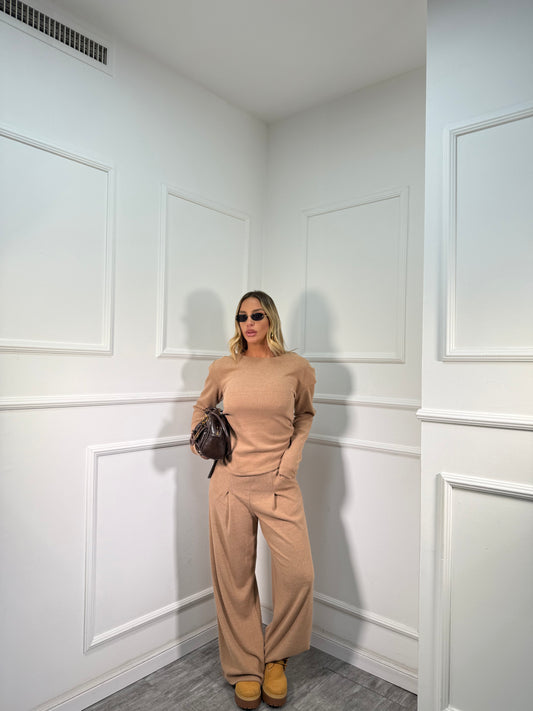 Coordinato in lanetta Cookie camel 21335