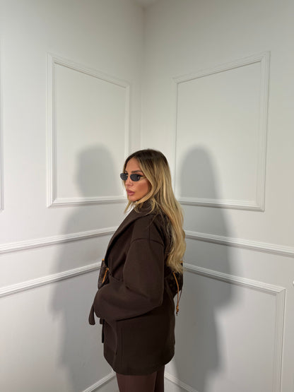 Cappotto in lana cotta Cherì cioccolato m11146