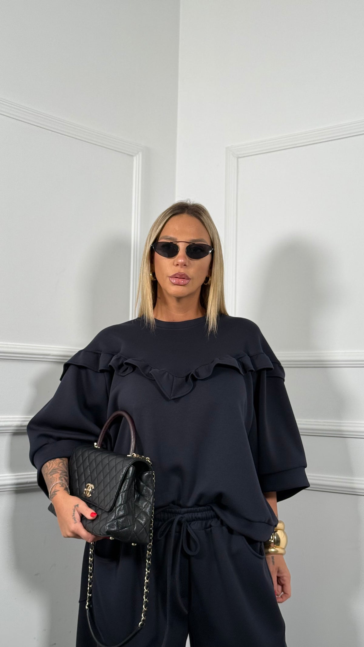 Coordinato tuta oversize Curvy Janys blu 127032