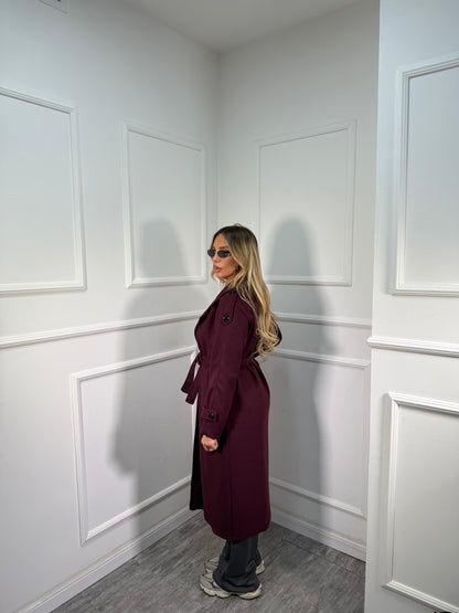 Cappotto in panno Marielle borgogna D385